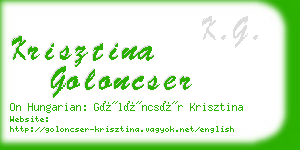 krisztina goloncser business card